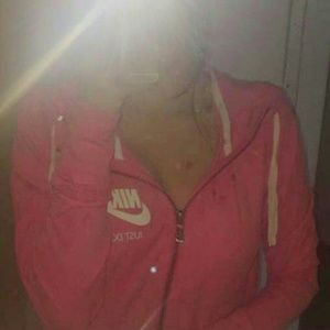 Pink Nike zip up hoodie